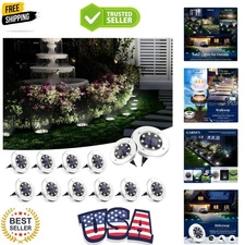 Sleek Solar Ground Lights - 12-Pack,  Waterproof, Cool White LED for Gardens