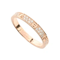 Cartier Mini Love Ring B4218148 K18 Pink Gold Pave Diamond US 4.5 JP 8