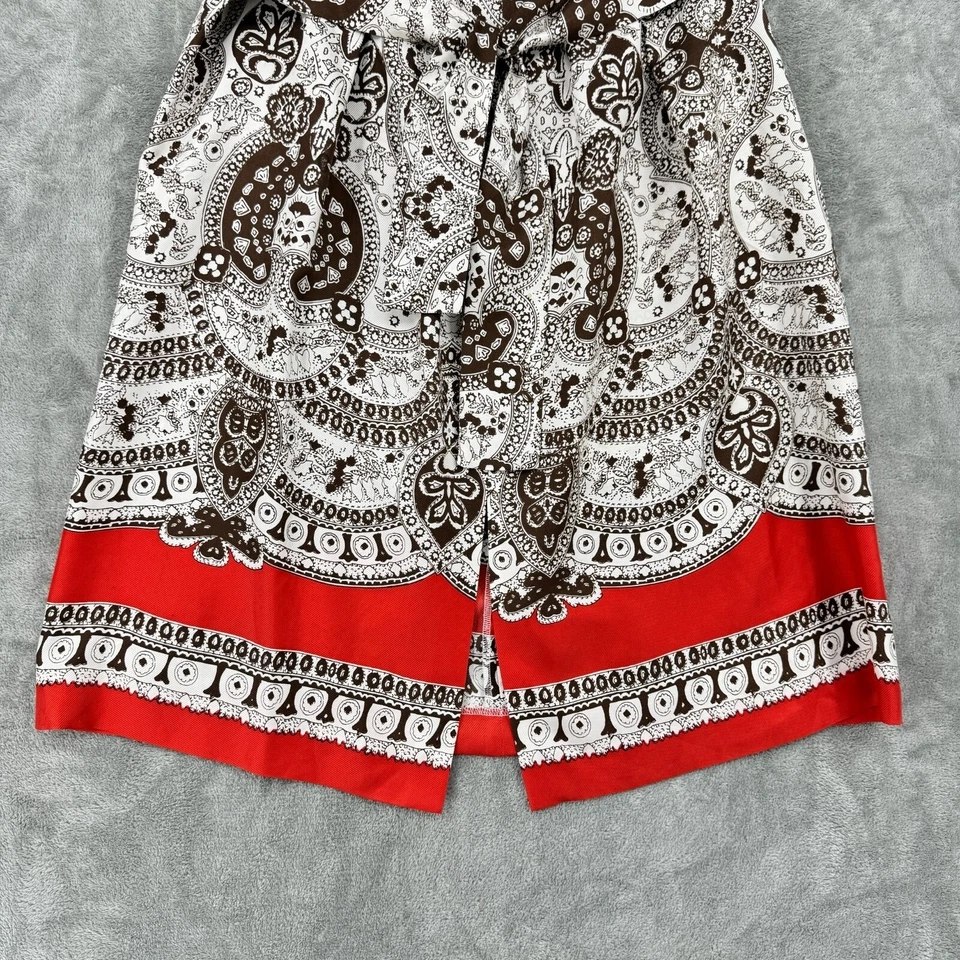 Falda Talbots Vintage 10 Seda ABohemia Corbata Carrera Clásica Plisada Naranja Oficina Foto 4 de 4