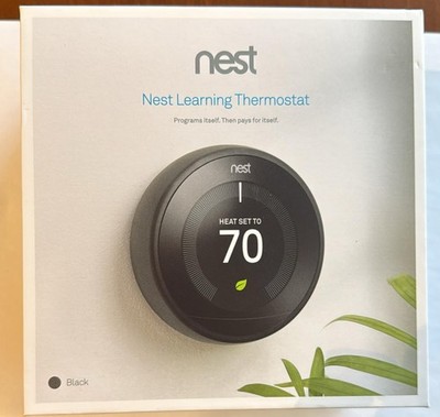 Google Nest Learning Thermostat 3rd Gen | Black Steel