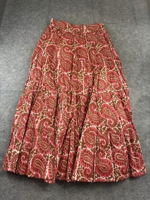 Cleobella Jacinta Maxi Skirt Pink Pockets Paisley Women s M Boho Artsy Coastal