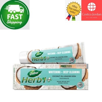 1 Packung X Dabur Herbal Whitening & Deep Cleaning Zahnpasta GRATIS Zahnbürste