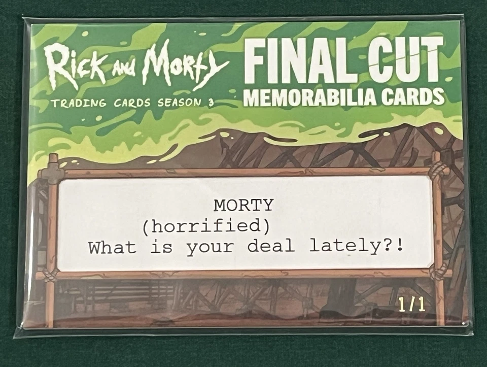Rick and Morty Cryptozoic Season 3 Final Cut Memorabilia FC135 1/1 Morty - Image 4 of 4