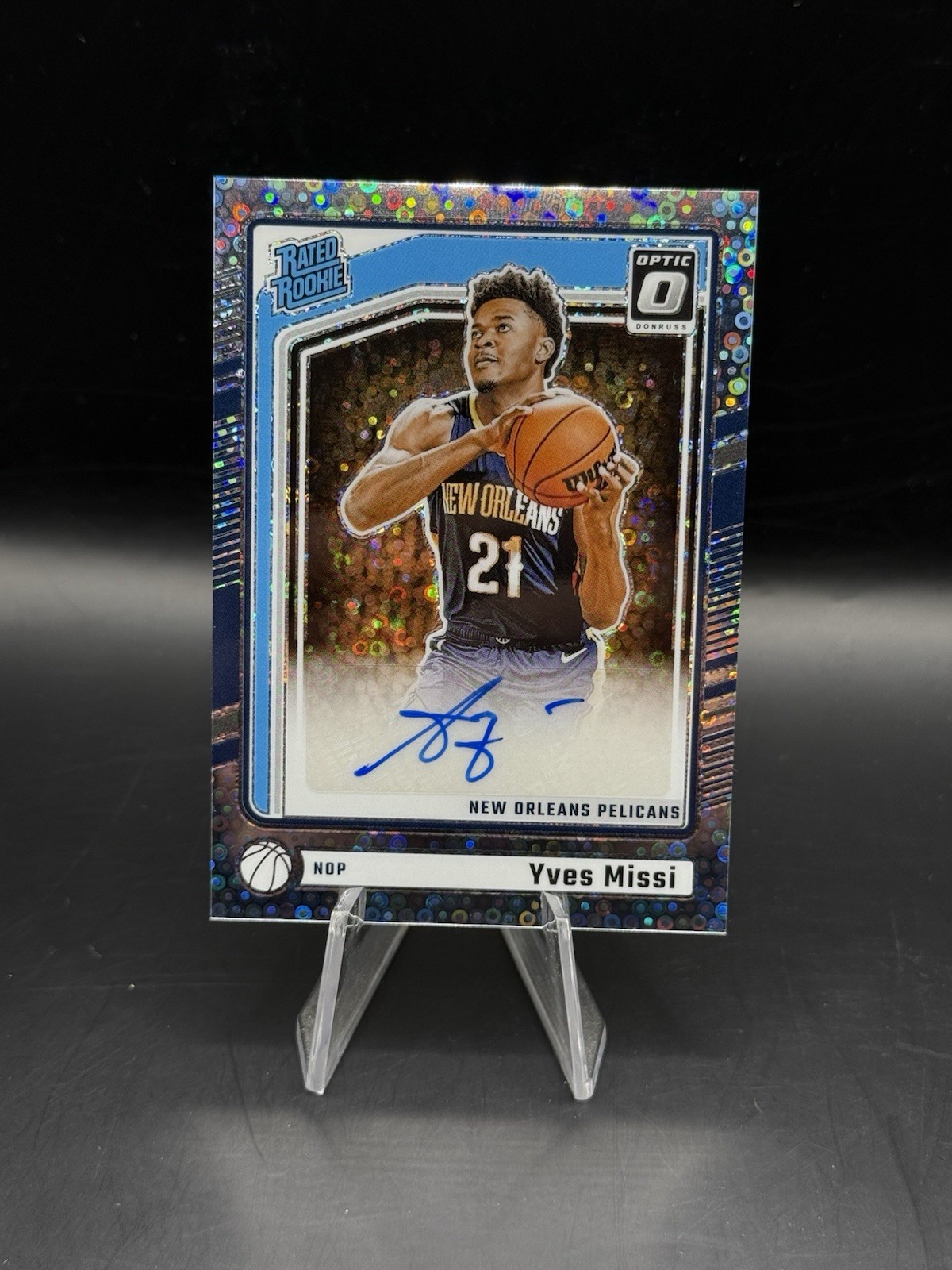 2024-25 Panini Donruss Optic - Yves Missi #342 Rated Rookie Auto Fastbreak Disco