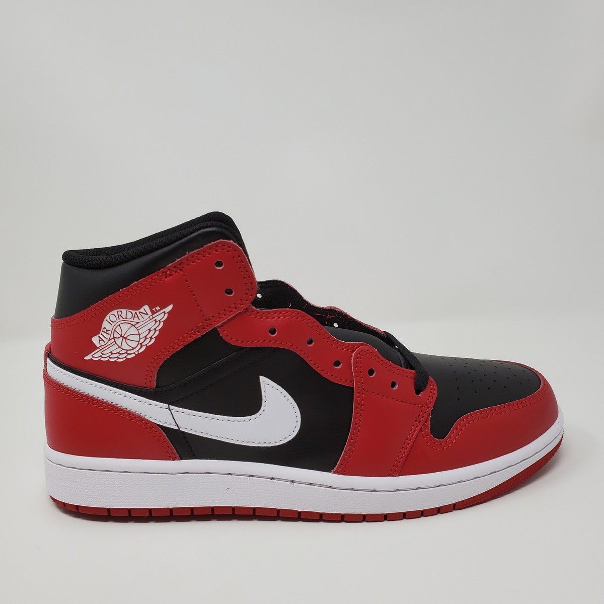 Nike Air Jordan 1 Mid Shoes Black Gym Red White DQ8426-061 Men's