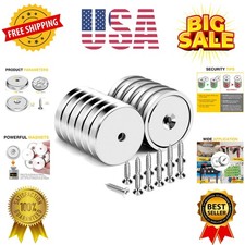 Neodymium Round Base Cup Magnet,100LBS Strong Rare Earth Magnets with Heavy D...
