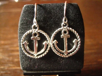 925 Silber Anker Ohrringe maritime Hänger Anchor Sailor Earrings nautical NEU - Bild 1 von 3