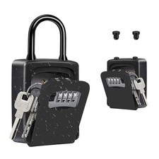 Lock , 4 Digit Combination Key Storage Lock for Door Black 