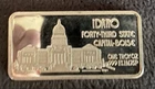 *HAMILTON MINT* 1oz .999 Silver Bullion *IDAHO* 43rd State Art Bar SN12097