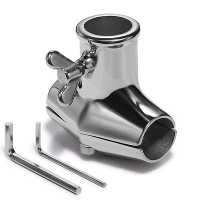 Flag Pole Holder, Rail Mount, Marine Grade 316 Stainless Steel for 1 inch Fla...