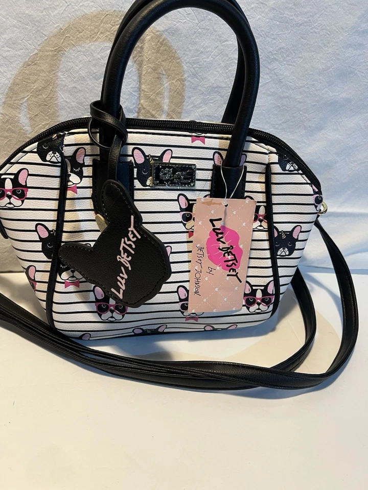 Luv Betsey Johnson Unicorn Frenchie French Mini Satchel Crossbody Bag Purse FOB
