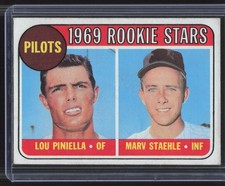 1969 Topps #394 Pilots 1969 Rookie Stars (Lou Piniella / Marv Staehle)
