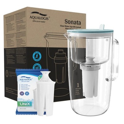 Aqualogis Sonata Glasfilterkrug 2,9 l Blau + Filterpatrone