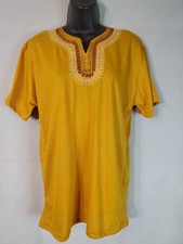 Vintage African Tribal Print Dashiki Men's Shirt Size Medium Embroidered