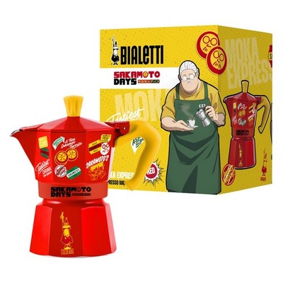 BIALETTI SAKAMOTO DAYS Mocha Express Red 3-cup direct-fired from Japan