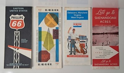 Vintage Map Brochure Lot 4 Eastern US/DEL MD VA W VA x2/Shenandoah Acres VA 