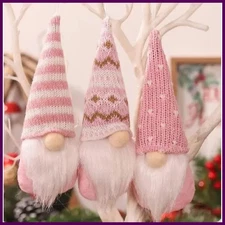 3pcs Christmas Hanging Decorations, Swedish Handmade Plush Santa Elves, Holiday