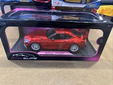 1/18 Toyota Supra GR  Model Solido Burago Minichamp Pink Slips NEW carbon fiber
