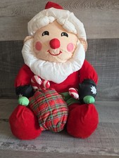 Vtg Santa Claus Nylon Plush 1993 International Silver Co 14" Christmas Decor b21