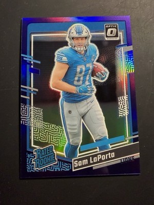 2023 Optic - Rated Rookie Purple Prizm #332 Sam LaPorta /50 - Detroit Lions 🦁