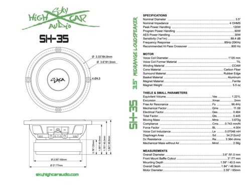 Altavoz de rango medio SHCA - 35 3,5" 1" VC 4 ohmios (par) - Imagen 2 de 2