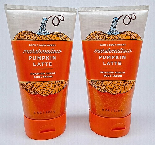 2 BATH & BODY WORKS MARSHMALLOW PUMPKIN LATTE FOAMING SUGAR BODY SCRUB 8 oz NEW - 第 1/7 張圖片