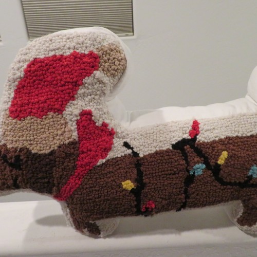 X-Large Dachshund Luces de Navidad Almohada Enganchada 20"x14" Nueva con Etiquetas - Imagen 6 de 10
