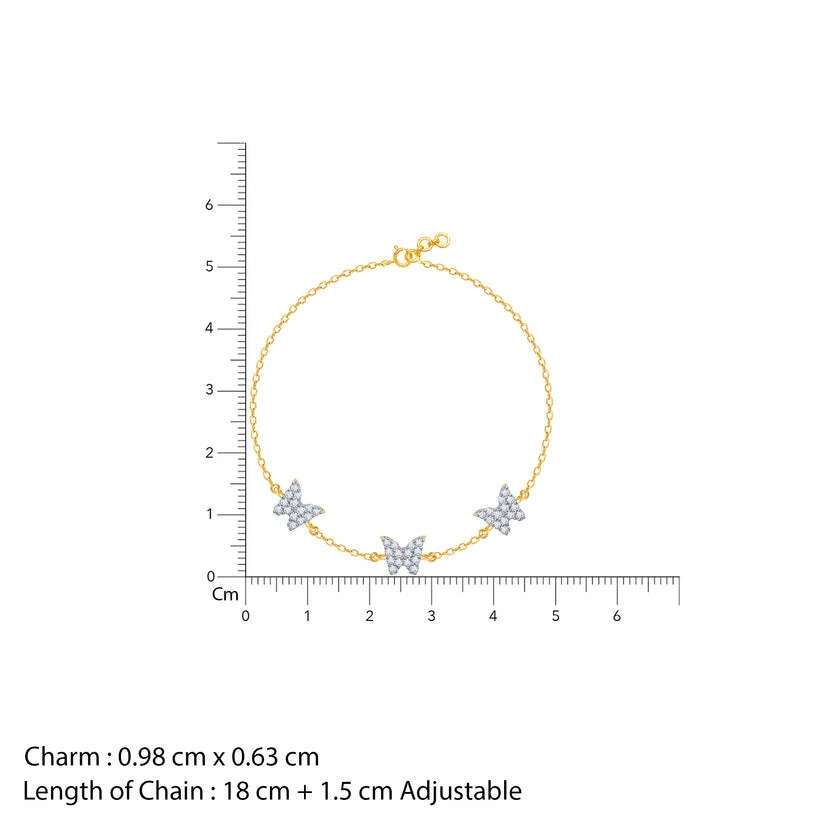 VS-GH 0.43ct Round Lab Grown Diamond 14k Yellow Gold Chain Bracelet Daily Wear - Image 4 of 4