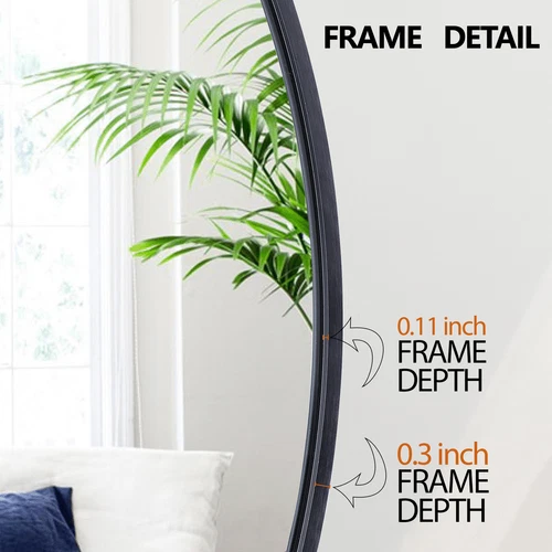 Bathroom Wall Mirror Vanity Mirror with Frame for Home Decor Round/Rectangular - Picture 10 of 40