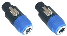 MUSYSIC Speakon 4-Pole to 1/4" TS Female Adapter Converter Jack Connector 2-Pack