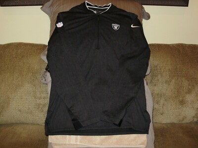 NFL Las Vegas Raiders Nike Dri-Fit Black Coaches 1/2 Zip Golf