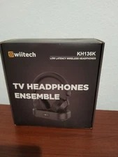 Swiitech KH136K TV Low Latency Wireless Headphones Ensemble With Charging Base 