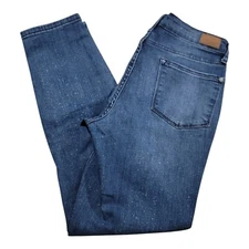 Judy Blue Relaxed Fit Jean 7/28 Distressed Blue Denim Mid Rise Stretch Slouch