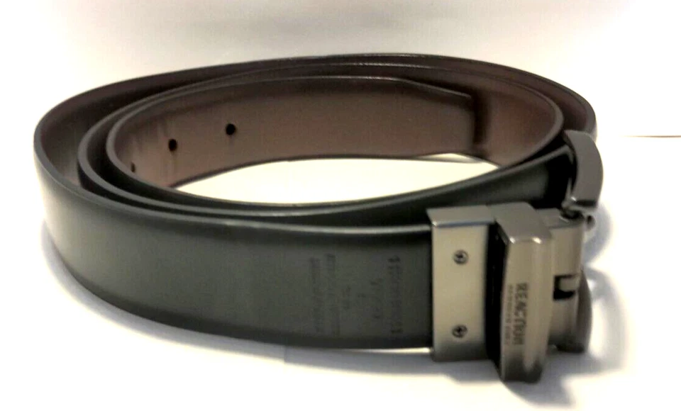 Cinturón de vestir reversible de cuero sintético marrón/negro Kenneth Cole para hombre 34-35 Foto 2 de 4