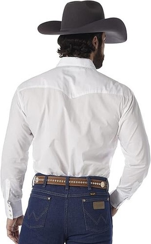 NWT Wrangler Men's Sport Western Basic Two Pocket Long Sleeve Snap Shirt XL - Picture 2 of 6