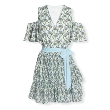 Foxiedox Dress Lexie Cold Shoulder Floral Wrap Coquette Summer New Small