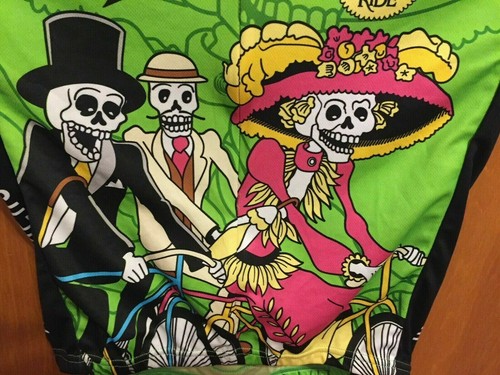 World Jerseys Men's Rosarito Ensenada Day Of The Dead Cycling Bike Jersey L Zip - Picture 2 of 6