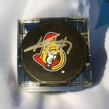 KYLE TURRIS signed AUTOGRAPHED OFFICIAL NHL OTTAWA SENATORS LOGO HOCKEY PUCK