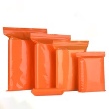 Grip Seal Bags Resealable Zip Lock Plastic Bags Reusable Orange Poly Bag Baggies