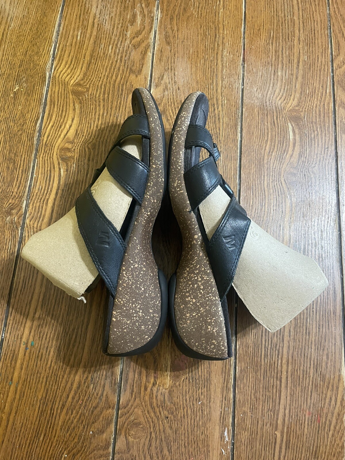 Sandali Merrell da donna meridiana a croce neri in pelle taglia 8