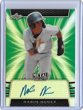 2019 Leaf Metal Draft NASIM NUNEZ Green Prismatic Auto RC 5/10 Nationals