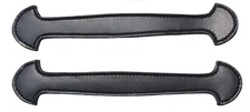 Lot of 2 Black Leather double and stitched Steamer trunk handles #101BLK