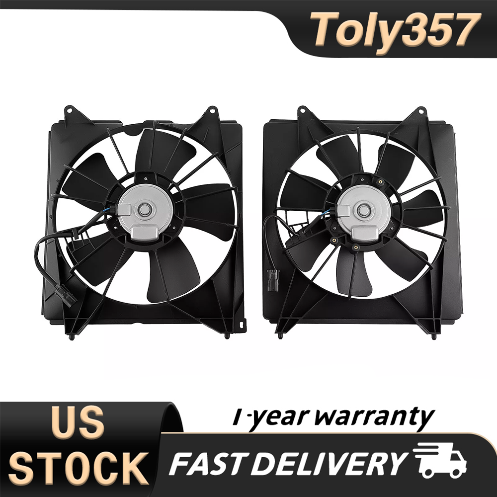 Condenser AC Radiator Cooling Fan Assembly Left&Right for 2013-2017 Honda Accord
