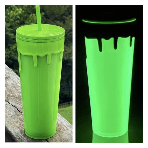 Vaso de Navidad de Halloween 2024 verde limo que brilla en la oscuridad 24 oz regalo - Imagen 1 de 6
