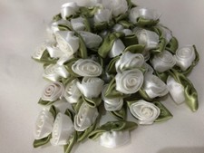 Satin Ribbon Roses Buds Embellishments Large 24 Colours 