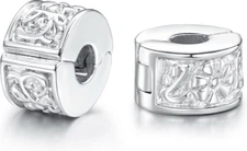 Authentic 2Pc Clip Lock Spacer Stopper Charm Bead Suits Pandora Bracelet NEW USA