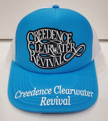 Classic Rock Blues Punk 60s 70s Black White Creedence Neon Blue Trucker Adjust 