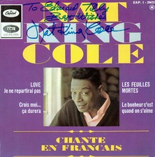Nat King Cole 1919-1965 USA Jazz Soul Pop Country firma originale manica singola