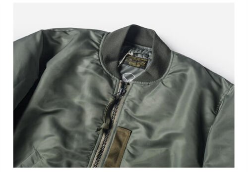 Bronson USAF 1955 MA-1 Flight Jacket Air Force Men Waterproof Bomber Coat Green - Picture 17 of 24