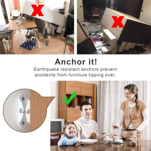 Furniture Anchors 10 Pack 2023 Upgraded Furniture Straps For Baby Proofing Sec - Picture 2 of 9